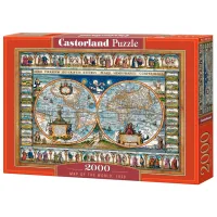 Puzzle 2D Castorland Map of the world 1639 9+/ Numărul de piese: 2000