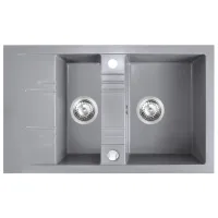 Кухонная мойка Ferro DRGM3 79 x 48 / Искусственный камень / Серый