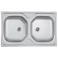 Кухонная мойка Ferro DR50 80 x 50 / Нержавеющая сталь / Серебряный