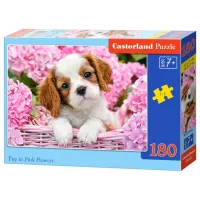 Puzzle 2D Castorland Pup in Punk Flowers 7+/ Numărul de piese: 180