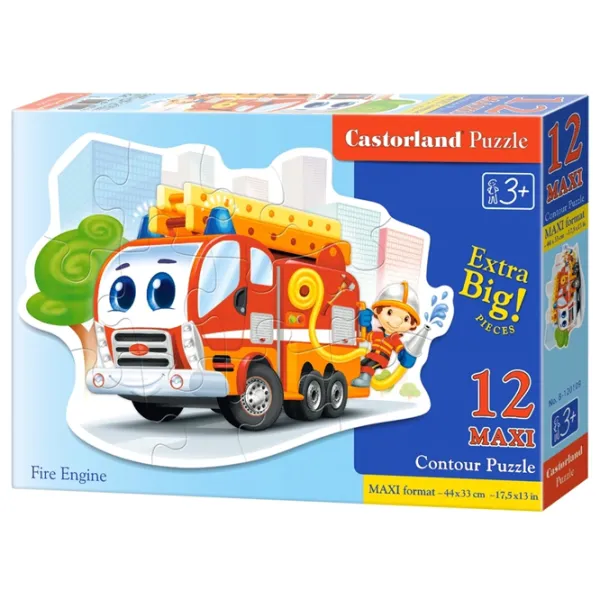 Puzzle 2D Castorland Maxi - Fire Engine 3+/ Numărul de piese: 12 photo 1