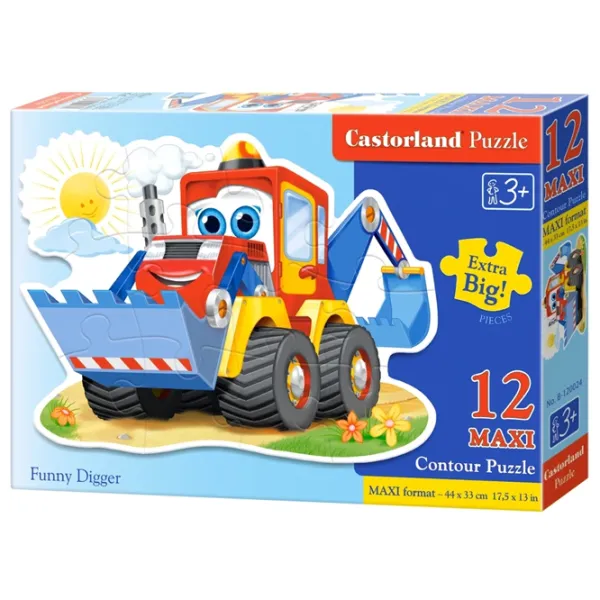 Puzzle 2D Castorland Maxi - Funny Digger 3+/ Numărul de piese: 12 photo 1