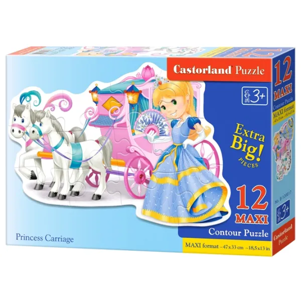 Puzzle 2D Castorland Maxi - Princess Carriage 3+/ Numărul de piese: 12 photo 1