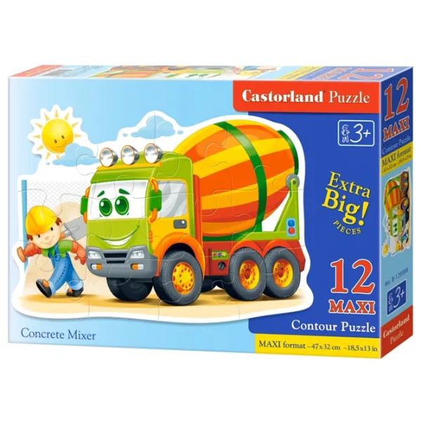 Puzzle 2D Castorland Maxi - Concrete Mixer 3+/ Numărul de piese: 12 photo 1