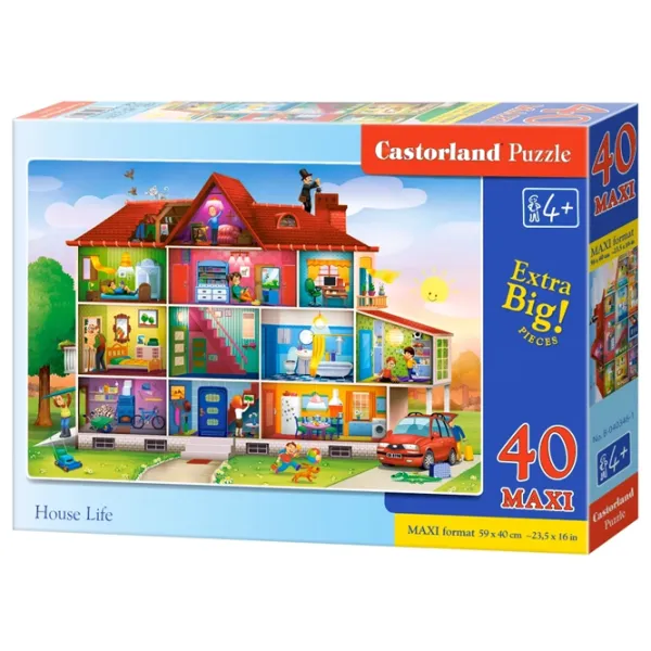 Puzzle 2D Castorland Maxi - House Life 4+/ Numărul de piese: 40 photo 1