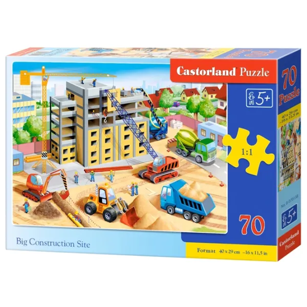 Puzzle 2D Castorland Big Construction Site 5+/ Numărul de piese: 70 photo 1