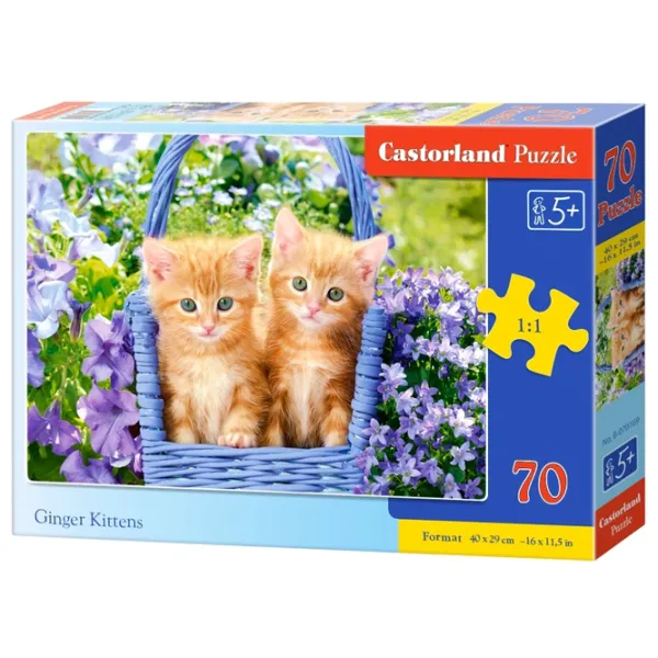 Puzzle 2D Castorland Ginger Kittens 5+/ Numărul de piese: 70 photo 1