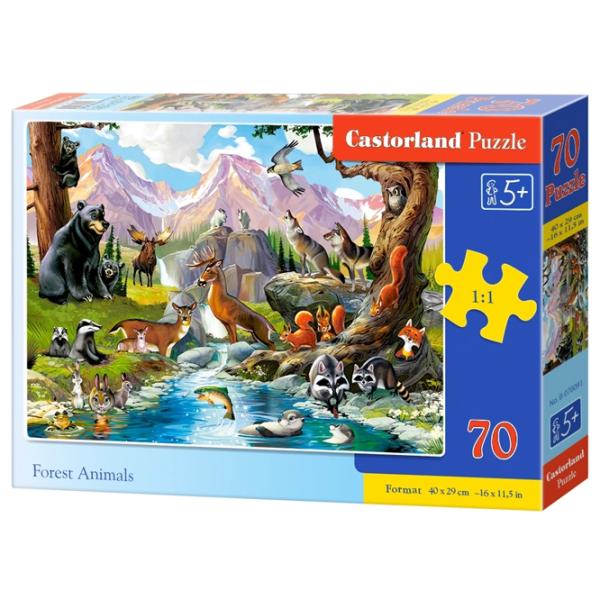 Puzzle 2D Castorland Forest Animals 5+/ Numărul de piese: 70 photo 1
