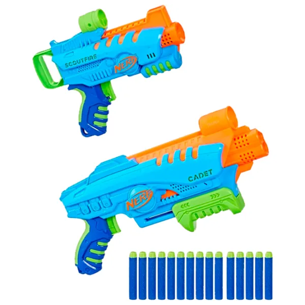 Игрушечный автомат Hasbro Nerf Elite Junior Ultimate Starter Set F6369 6+/ Стрел/ Голубой photo 1