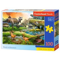 Puzzle 2D Castorland World of dinosaurs 6+/ Numărul de piese: 100