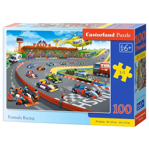 Puzzle 2D Castorland Formula Racing 6+/ Numărul de piese: 100 photo 1