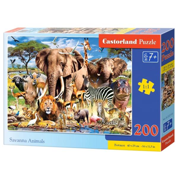 Puzzle 2D Castorland Savanna Animals 7+/ Numărul de piese: 200 photo 1