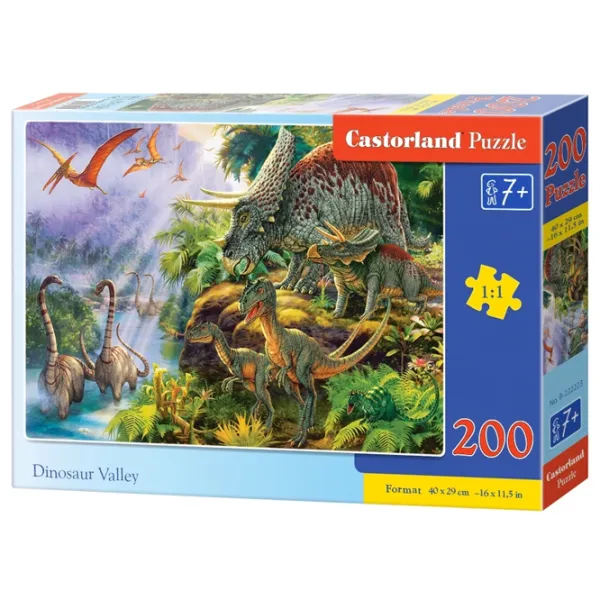 Puzzle 2D Castorland Dinosaur Valley 7+/ Numărul de piese: 200 photo 1