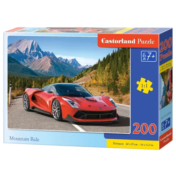 Puzzle 2D Castorland Mountain Ride 7+/ Numărul de piese: 200 photo 1