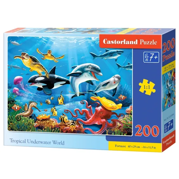 Puzzle 2D Castorland Tropical Underwater World 7+/ Numărul de piese: 200 photo 1