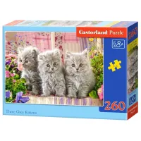 Puzzle 2D Castorland Three Grey Kittens 8+/ Numărul de piese: 260