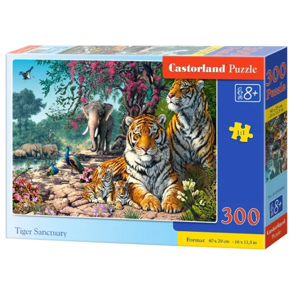 Puzzle 2D Castorland Tiger Sanctuary 8+/ Numărul de piese: 300 photo 1