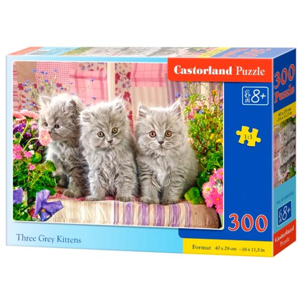 Пазл 2D Castorland Three Grey Kittens 8+/ Количество деталей: 300 photo 1