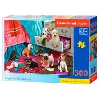 Puzzle 2D Castorland Puppies in the Bedroom 8+/ Numărul de piese: 300