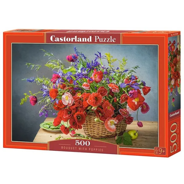 Puzzle 2D Castorland Bouquet With Poppies 9+/ Numărul de piese: 500 photo 1