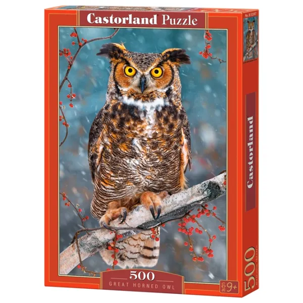 Puzzle 2D Castorland Great Horned Owl 9+/ Numărul de piese: 500 photo 1