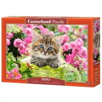 Puzzle 2D Castorland Kitten in Flower Garden 9+/ Numărul de piese: 500