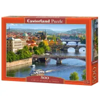 Puzzle 2D Castorland View of Bridges in Prague 9+/ Numărul de piese: 500