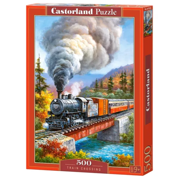 Puzzle 2D Castorland Train Crossing 9+/ Numărul de piese: 500 photo 1