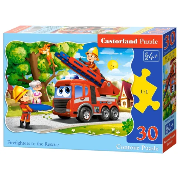 Puzzle 2D Castorland Firefighters to the Rescue 4+/ Numărul de piese: 30 photo 1