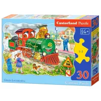 Puzzle 2D Castorland Green Locomotive 4+/ Numărul de piese: 30