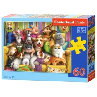Puzzle 2D Castorland Playful Pets 5+/ Numărul de piese: 60