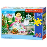 Puzzle 2D Castorland Princess with Swan 5+/ Numărul de piese: 60