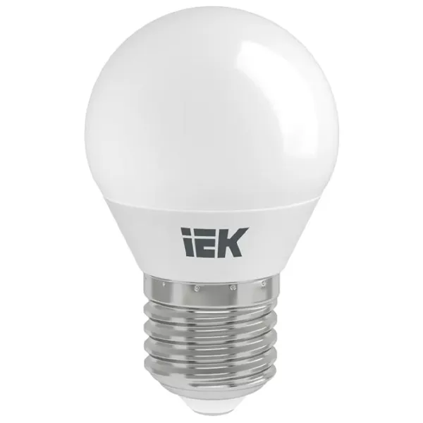 Лампочка светодиодная IEK G45 LLE-G45-9-230-65-E27 E27/ 9 Вт/ 6500 К/ 810лм/ White photo 1 Лампочка светодиодная IEK G45 LLE-G45-9-230-65-E27 E27/ 9 Вт/ 6500 К/ 810лм/ White photo 1