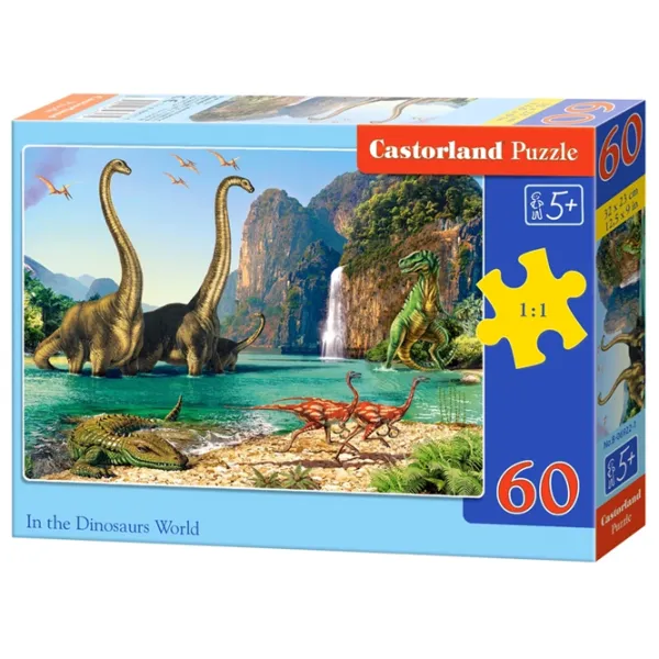 Puzzle 2D Castorland In the Dinosaurs World 5+/ Numărul de piese: 60 photo 1