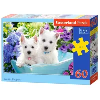 Puzzle 2D Castorland Westie Puppies 5+/ Numărul de piese: 60