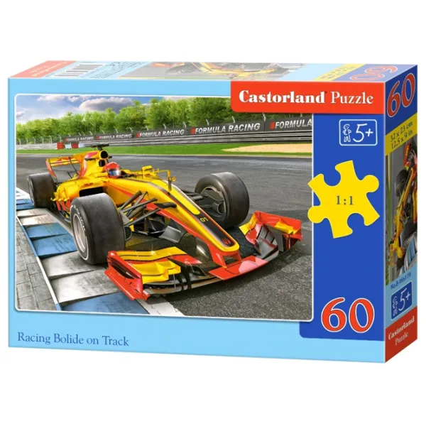 Puzzle 2D Castorland Racing Bolide on Track 5+/ Numărul de piese: 60 photo 1