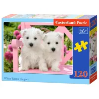 Puzzle 2D Castorland White Terrier Puppies 6+/ Numărul de piese: 120