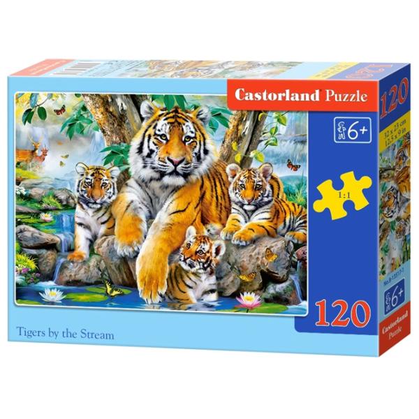 Puzzle 2D Castorland Tigers by the Stream 6+/ Numărul de piese: 120 photo 1