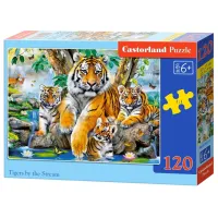 Пазл 2D Castorland Tigers by the Stream 6+/ Количество деталей: 120
