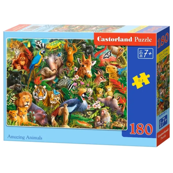 Puzzle 2D Castorland Amazing Animals 7+/ Numărul de piese: 180 photo 1