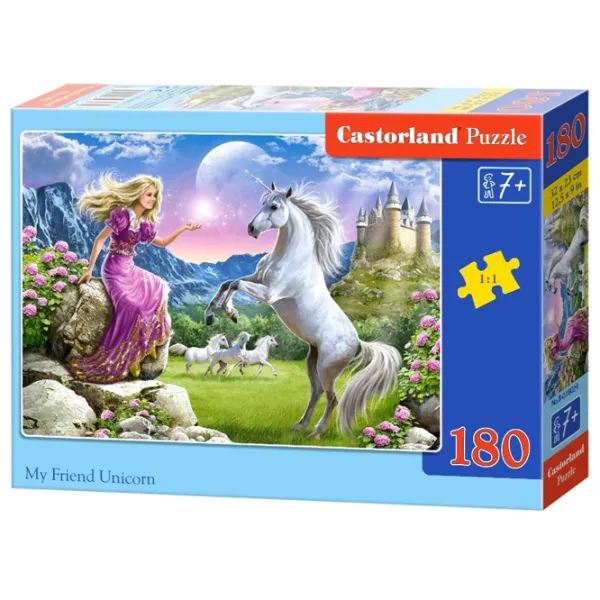 Puzzle 2D Castorland My Friend Unicorn 7+/ Numărul de piese: 180 photo 1