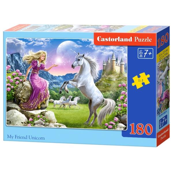 Puzzle 2D Castorland My Friend Unicorn 7+/ Numărul de piese: 180 photo 1
