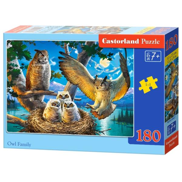 Puzzle 2D Castorland Owl Family 7+/ Numărul de piese: 180 photo 1