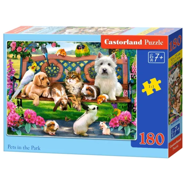 Puzzle 2D Castorland Pets in the Park 7+/ Numărul de piese: 180 photo 1