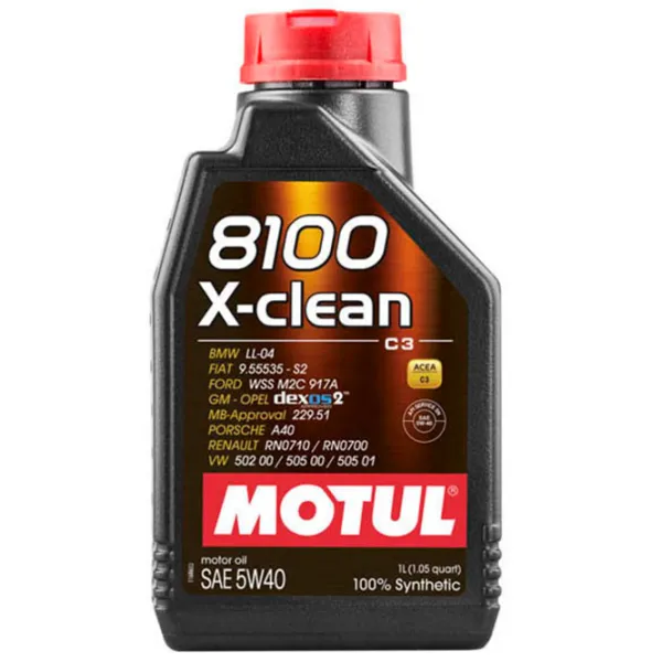 Моторное масло Motul 5W40 8100 X-CLEAN 5W-40 1 л синтетическое photo 1