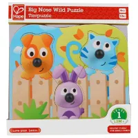 Puzzle 2D Hape Big Nose Wild 1+/ Numărul de piese: 3