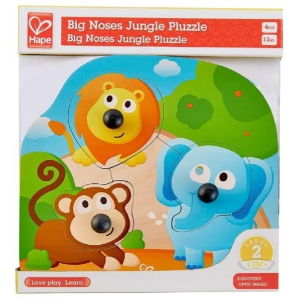 Пазл 2D Hape Big Nose Jungle 1+/ Количество деталей: 3 photo 1 Пазл 2D Hape Big Nose Jungle 1+/ Количество деталей: 3 photo 1