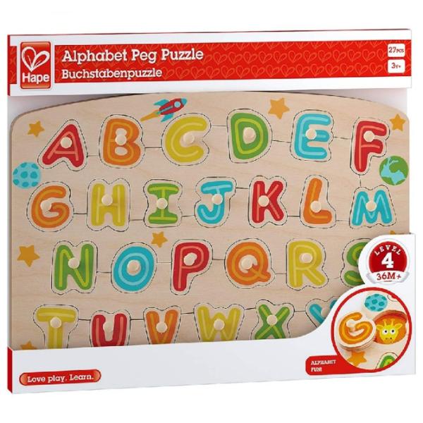 Пазл 2D Hape Alphabet Peg 3+/ Количество деталей: 27 photo 1