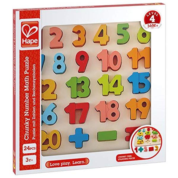 Пазл 2D Hape Chunky number 3+/ Количество деталей: 23 photo 1