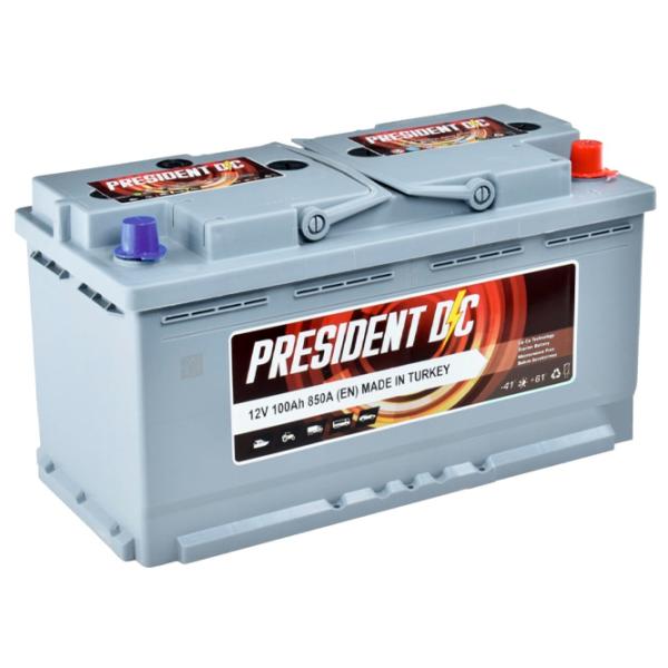 Авто аккумулятор PRESIDENT DC 100Ah 850A photo 1